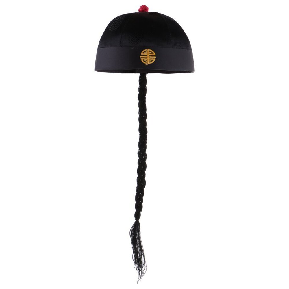 2865 Chinese Style Oriental Cap with Ponytail Party Cosplay Hats Stage